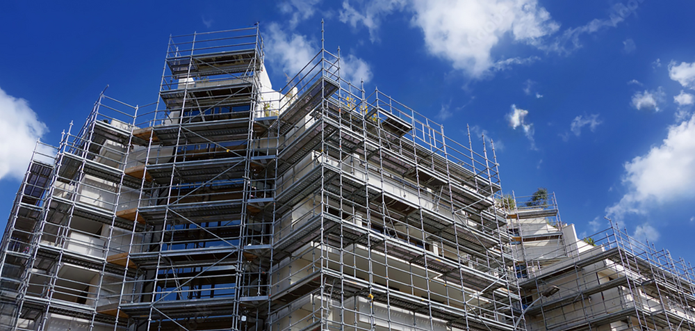 マンション足場の写真