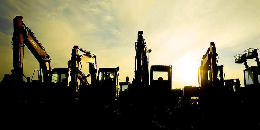 重機が並んでいる写真